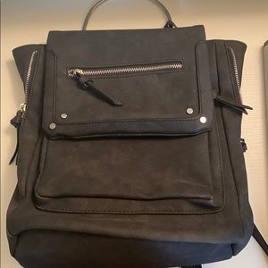Dark Gray Suede Backpack